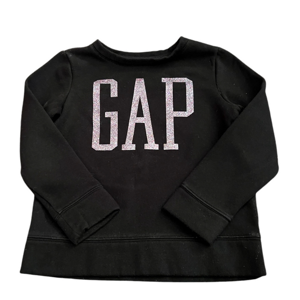 Gap Kids Girls Black Glitter Logo Girls Jumper - Girls S 6-7yrs