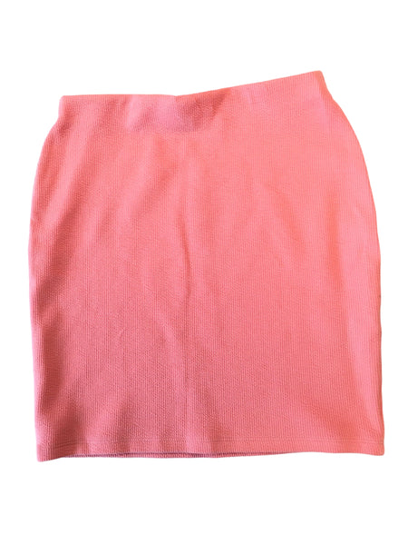 New Look Girls Coral Pink Stretch Rib Pencil Skirt - Girls 14-15yrs