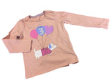 Tu Girls Peach I am 3 Dog & Balloons L/S Top - Girls 3-4yrs