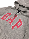 Gap Grey & Pink Glitter Logo Zip Up Hoodie Jumper - Girls 8-9yrs
