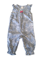 H&M Blue/White Birds/Floral Print Cotton Romper - Girls 2-4m