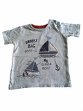 George Boys Blue T-Shirt with Boats Design - Boys 6-9m