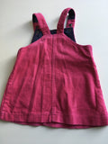 Nutmeg Hot Pink Corduroy Dungaree Dress - Girls 12-18m