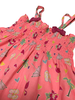 Young Dimension Bright Pink Beach Print Summer Dress - Girls 2-3yrs