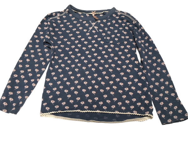 Next Blue Daisy Print L/S Top with Chest Pocket - Girls 8yrs