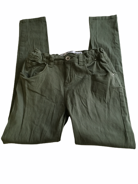 Denim Co Khaki Green Skinny Jeans with Adjustable Waist - Girls 12-13yrs