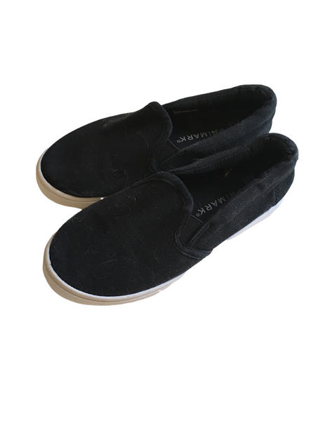 Primark Black Slip On Canvas Pumps Shoes - Unisex Size UK 12 EUR 30