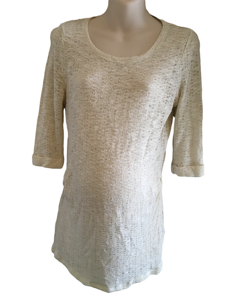 New Look Maternity Cream Longer Length Knitted Top - Size Maternity UK 14