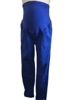 H&M Mama Royal Blue Over Bump Cotton Chino Trousers - Size Maternity UK 12