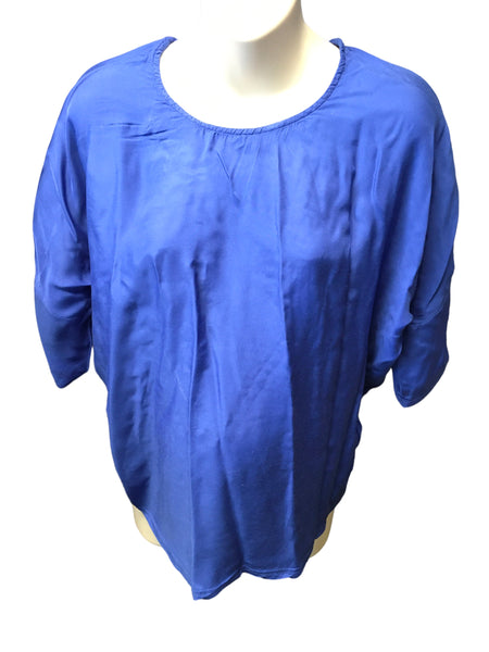 Mamas & Papas Electric Blue 1/2 Sleeve Blouse Top - Size Maternity UK 8