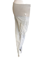 H&M Mama Grey Khaki Over Bump Cotton Utility Trousers - Size Maternity S UK 8-10