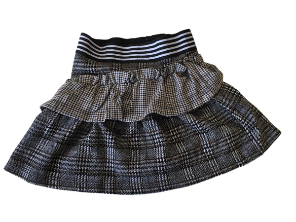 Next Black Brown Textured A Line Stretch Waist Skirt - Girls 4yrs