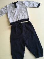 Little Gent Baby Blue/Navy 2 Piece Knitted Outfit - Boys 0-3m