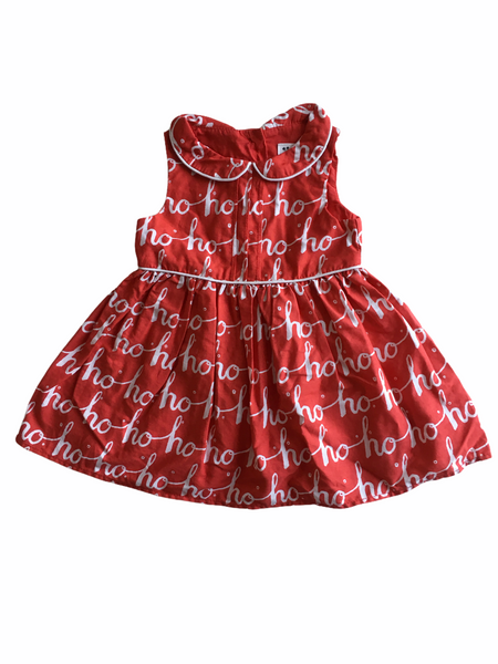 Next Baby Girls Red/White Christmas Ho Ho Ho Print Dress - Girls 0-1m