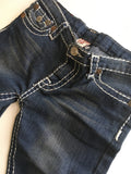 True Religion Girls Mid Blue Jeans with White Stitching - Girls 13-14yrs
