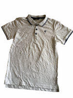 George Grey/Navy S/S Polo Shirt with Palm Tree Motif - Boys 9-10yrs