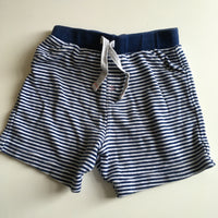 M&Co Navy Stripe Stretch Jersey Shorts - Boys 3-6m