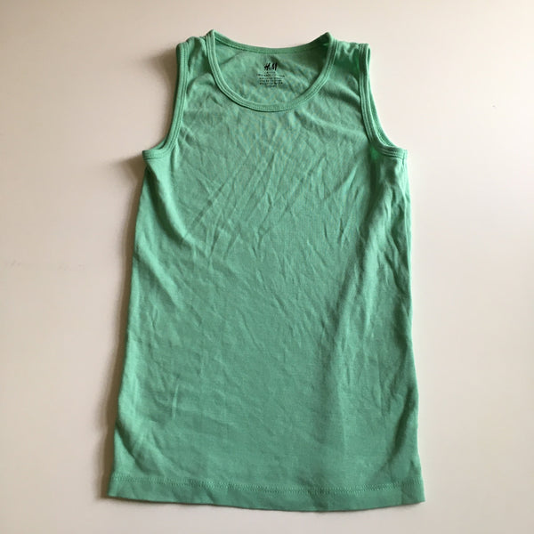H&M Basic Green Organic Cotton Boys Sleeveless Vest Top - Boys 6-8yrs