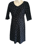 Seraphine Minnie Black Dot Woven Maternity Dress - Size Maternity UK 8