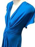 Seraphine Maternity Blue Twist Front Belted Stretch Jersey Dress - Size Maternity UK 18