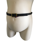 Seraphine Black Leather Narrow Maternity Belt - Size Maternity S/M