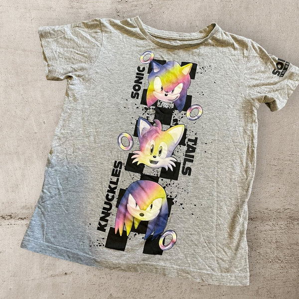 Sonic Tails & Knuckles Grey Sonic The Hedgehog T-Shirt - Boys 8-9yrs