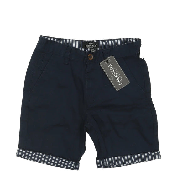 Brand New Threadboys Kris Cotton Navy Blue Shorts - Boys 9-10yrs