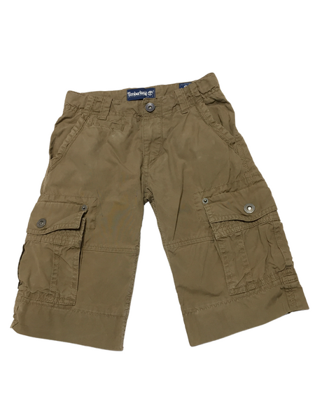 Timberland Khaki Brown Utility Shorts with Adjustable Waist - Boys 8yrs