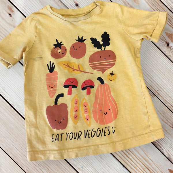Tu Eat Your Veggies Yellow T-Shirt - Playwear - Unisex 18-24m