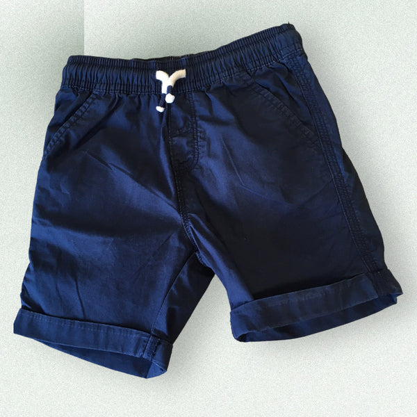 Tu Kids Blue Navy Cotton Stretch Shorts - Boys 18-24m