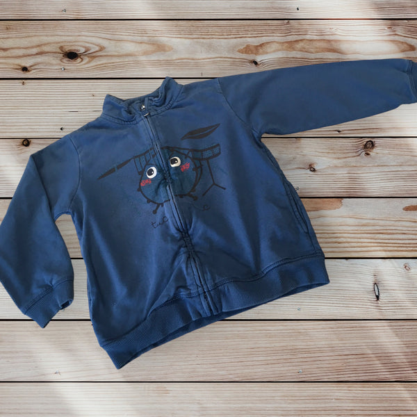 Tuc Tuc Boys Blue Zip Up Motif Hoodie Jumper - Boys 6yrs