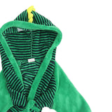 Mini Club Baby Green Striped Dinosaur Hooded Robe Dressing Gown - Unisex 12-18m