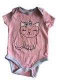 Pep & Co Girls Pink Cat Bodysuit - Girls Newborn