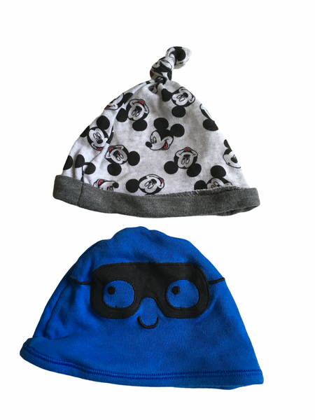 Baby Boys 2 Hat Bundle Blue / Mickey Mouse - Boys 3-9m