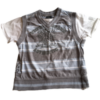 Next Boys Grey/Blue Layered Look S/S Top - Boys 3-4yrs