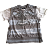 Next Boys Grey/Blue Layered Look S/S Top - Boys 3-4yrs