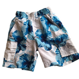 Ocean Pacific Boys White & Blue Floral Sports / Swim Shorts - Boys 3-4yrs