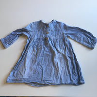 H&M Girls Stonewash Blue Denim Tunic Dress - Girls 9-12m