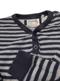 J Jeans Boys Navy & Grey Striped 100% Cotton Ribbed L/S Jumper - Boys 7-8yrs