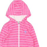 Tu Pink/White Striped Towelling Zip Up Hoodie Jumper - Girls 12yrs