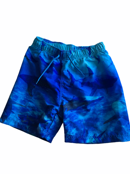 Urban Outlaws Boys Blue Shark Print Swimming Shorts Summer - Boys 11-12yrs