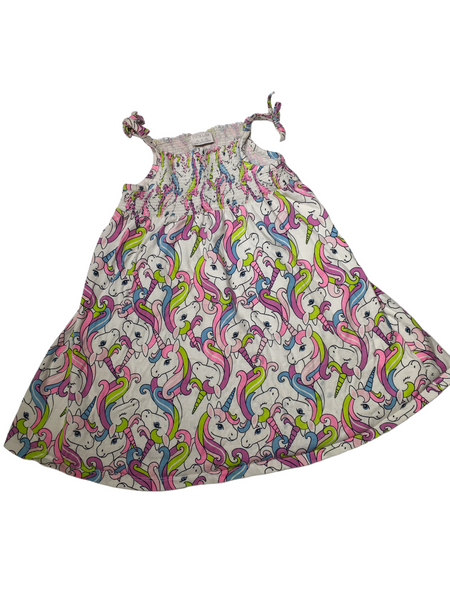 F&F Unicorn Print Strappy Summer Dress - Playwear - Girls 3-4yrs