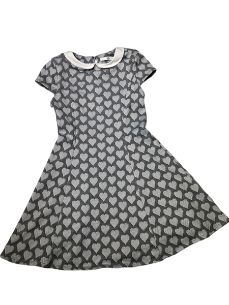 M&S Black & White Heart Print Skater Dress - Girls 8-9yrs