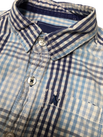 Rebel Blue & White Checked S/S Shirt - Boys 7-8yrs