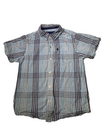 Rebel Blue & White Checked S/S Shirt - Boys 7-8yrs