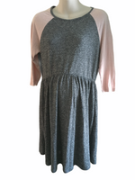 Asos Maternity Grey and Pink 3/4 Skater Dress - Size Maternity UK 18