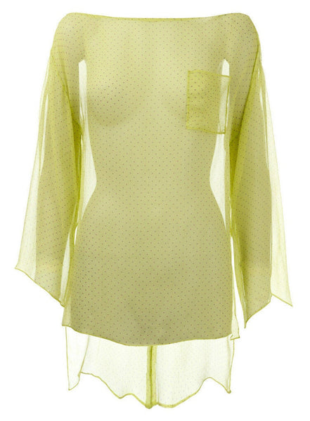 Brand New Vanessa Knox of Isabella Oliver 100% Silk Yellow Viveca Spotty Blouse - Size Maternity L