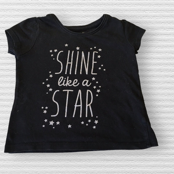 Young Dimension Shine Like A Star Black T-Shirt - Girls 3-4yrs