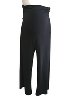 Next Maternity Black Over Bump Stretch Casual Active Wide Leg Trousers - Size Maternity UK 6 Petite