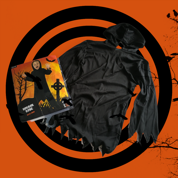 Horror Robe with Hood Halloween Fancy Dress Costume - Unisex 5-6yrs
